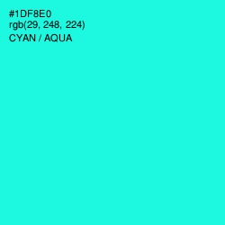 #1DF8E0 - Cyan / Aqua Color Image
